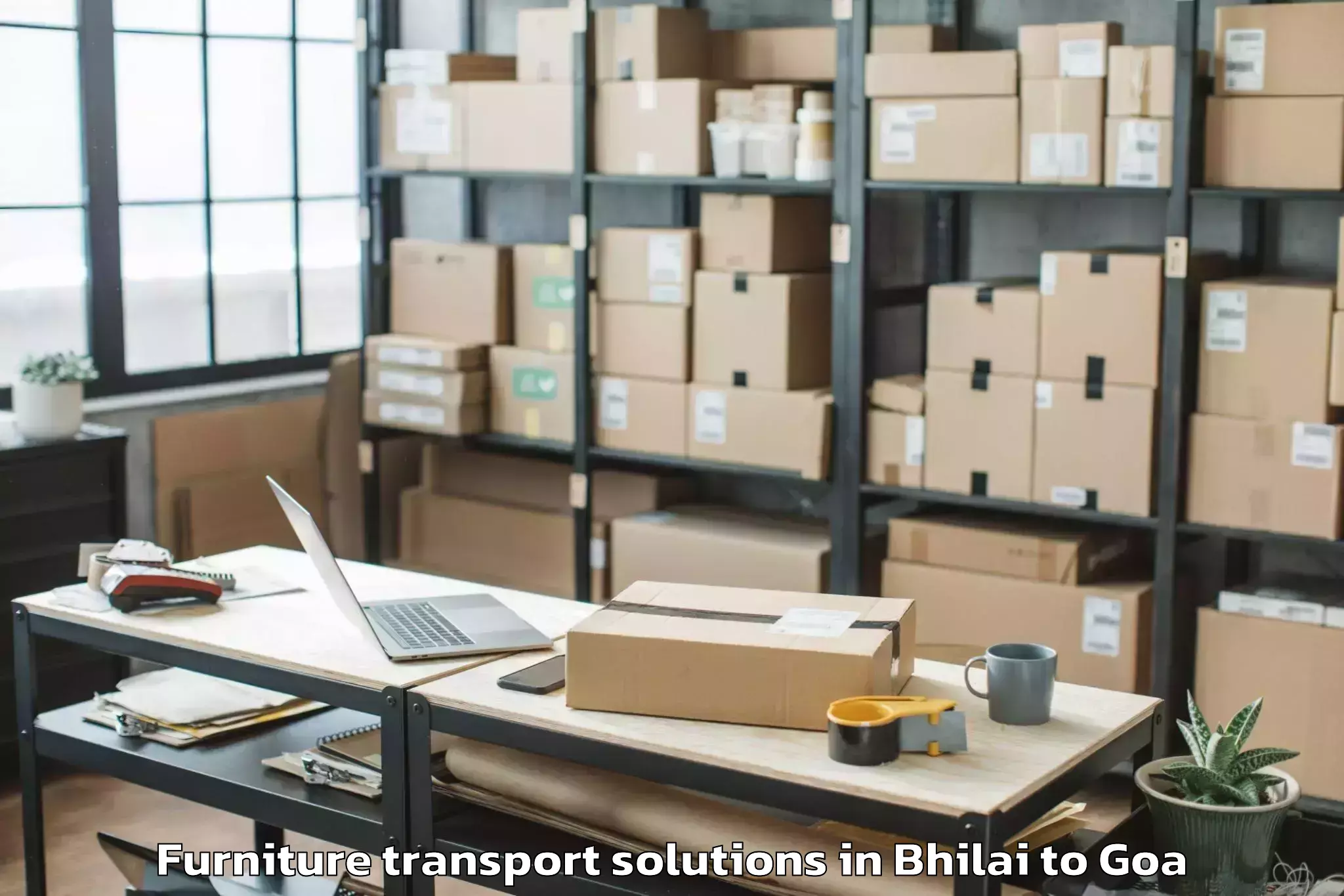 Expert Bhilai to Queula Furniture Transport Solutions